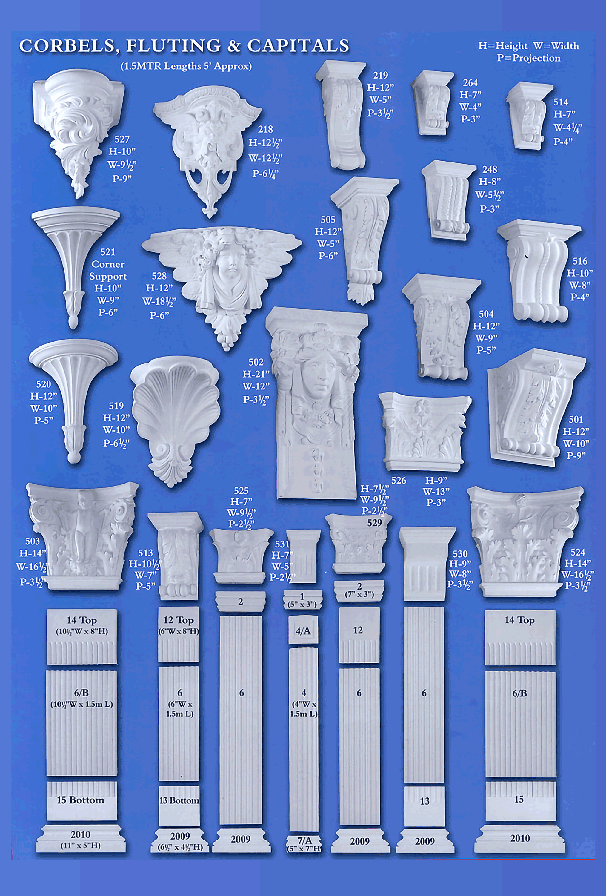 corbels fluting capitals