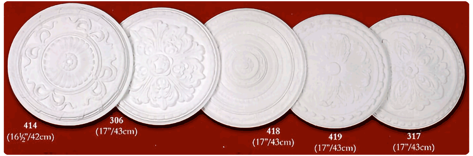 ceiling roses Burgundy 1