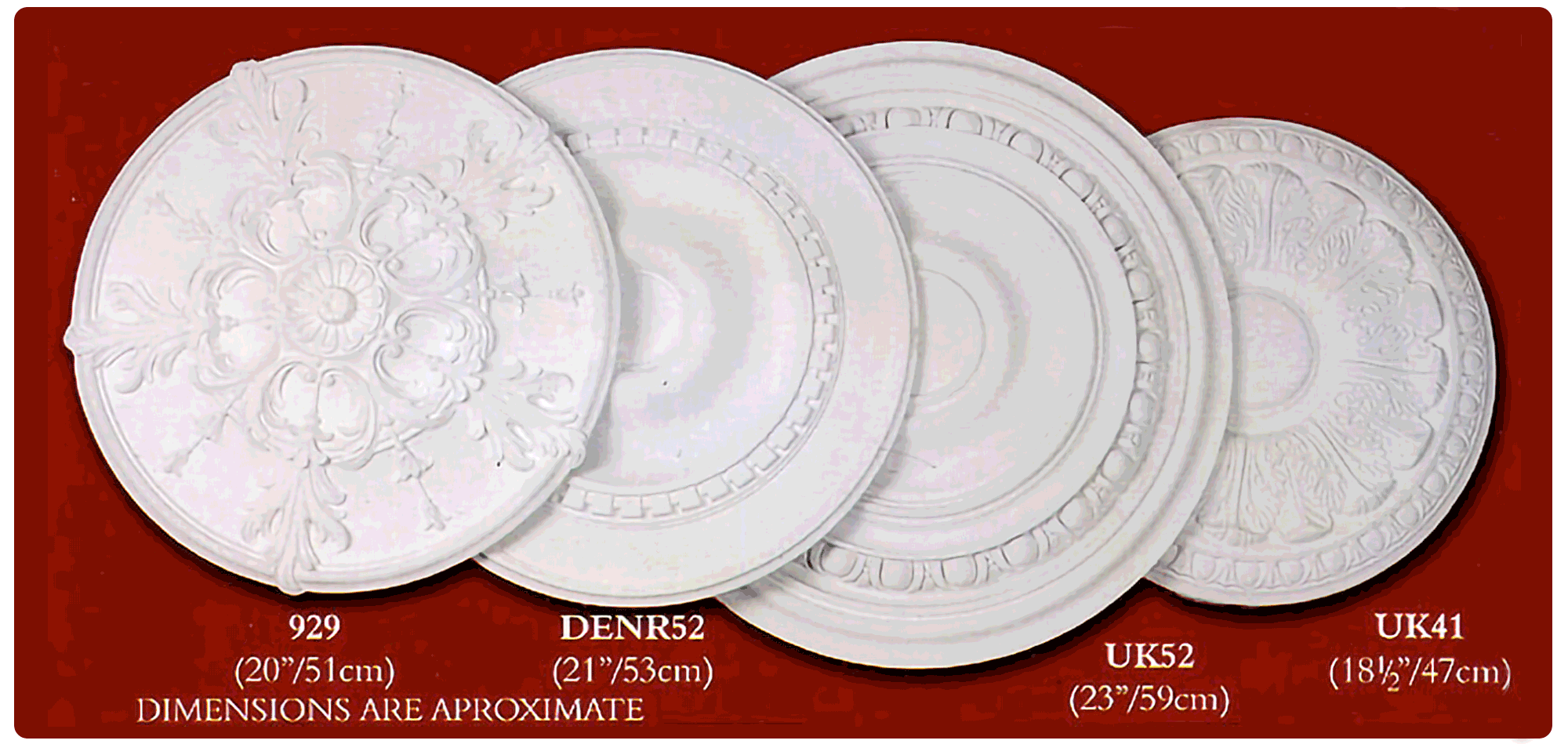 ceiling roses Burgundy 4